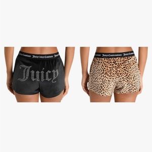 NEW! Juicy Couture - 2 Pack - Sleep Shorts Black/Leopard Print SIZES M, L, & XL